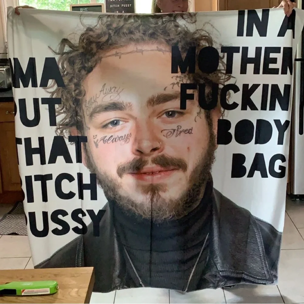 Post Malone Wall Tapestry Rap Lyrics Home Decor Music Artist Room Poster Blanket